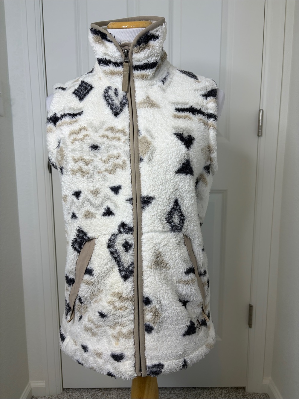 The North Face Sherpa Vest with Black and Tan Accents